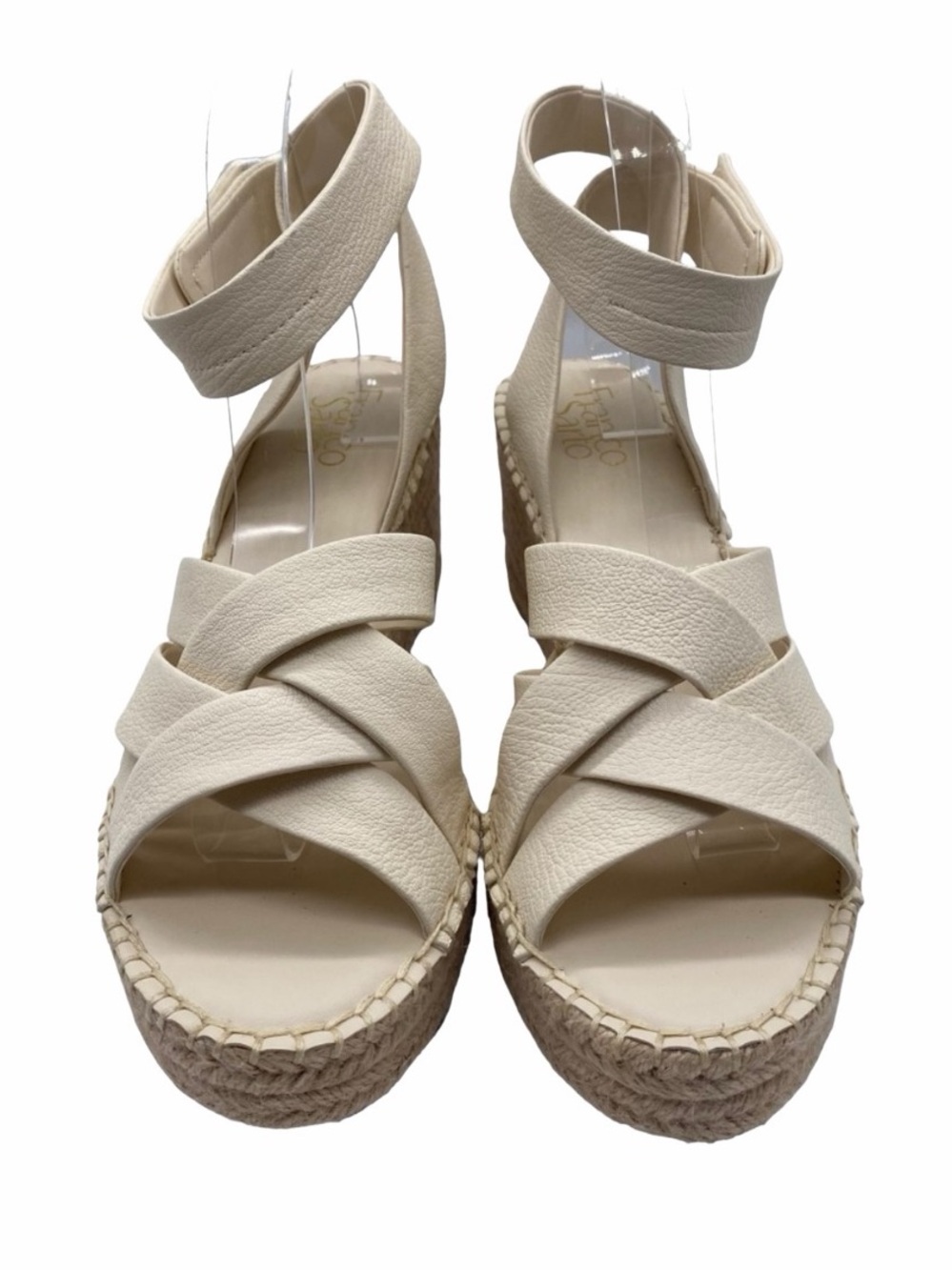 Franco Sarto Cream Espadrille Wedge Sandals